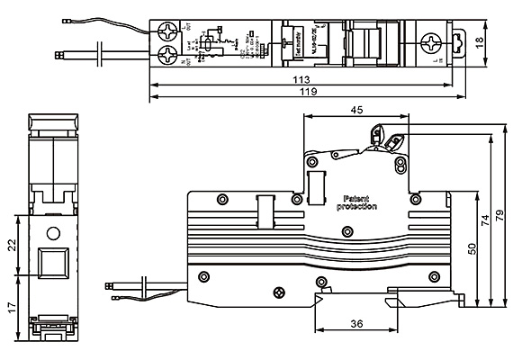 Overall and Mounting Dimensioned Chart